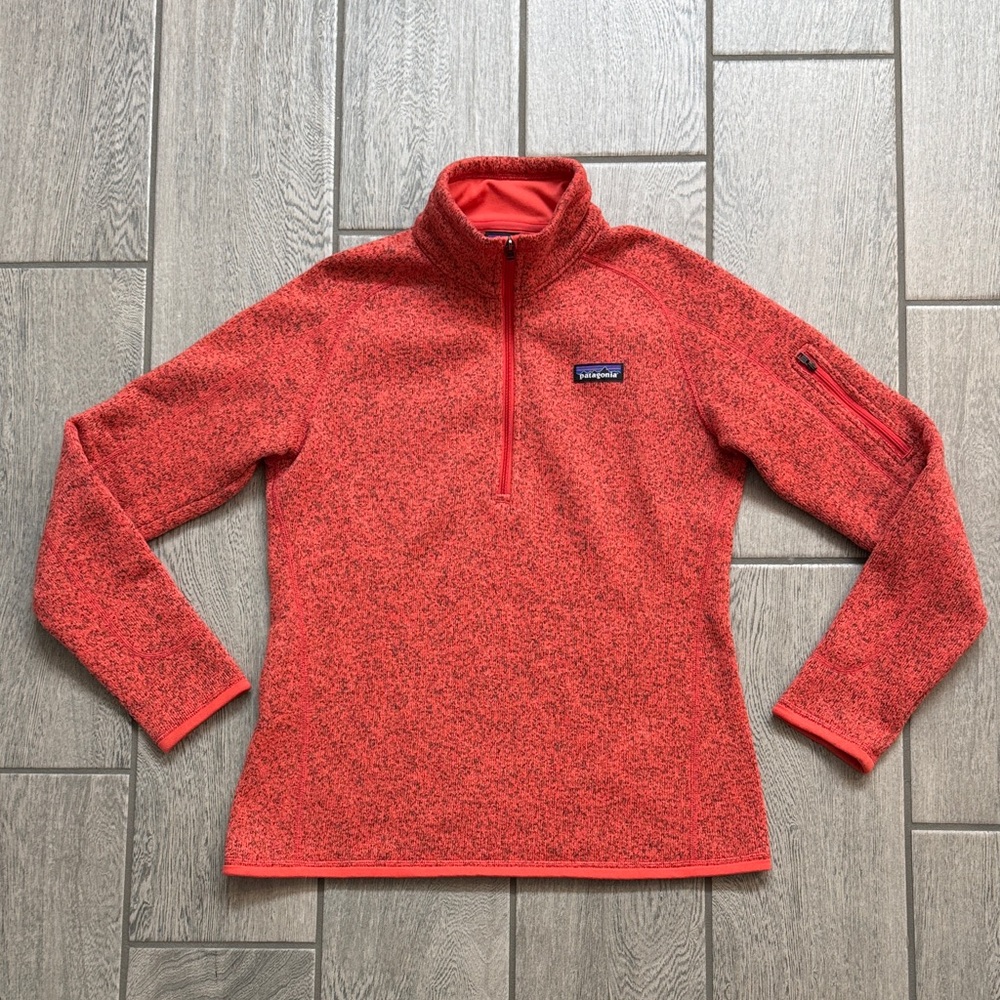 Patagonia Better Sweater 1/4 Zip Fleece Women's Medium Pink Red ish Color